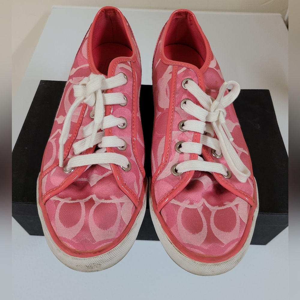 COACH DESIGNER CANVAS barrett sneakers tennis shoes size 8 - Picture 4 of 9